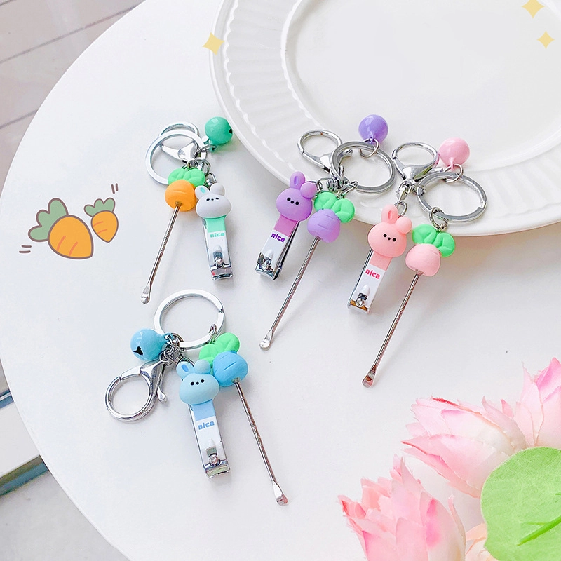 Cartoon manicure gadgets cute series keychain bunny full keychain accessories pendant RANHONG 1