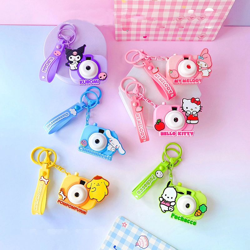 Sanrio series hand rope clasp star projection camera hand rope keychain with small toy pendant RANHONG 1