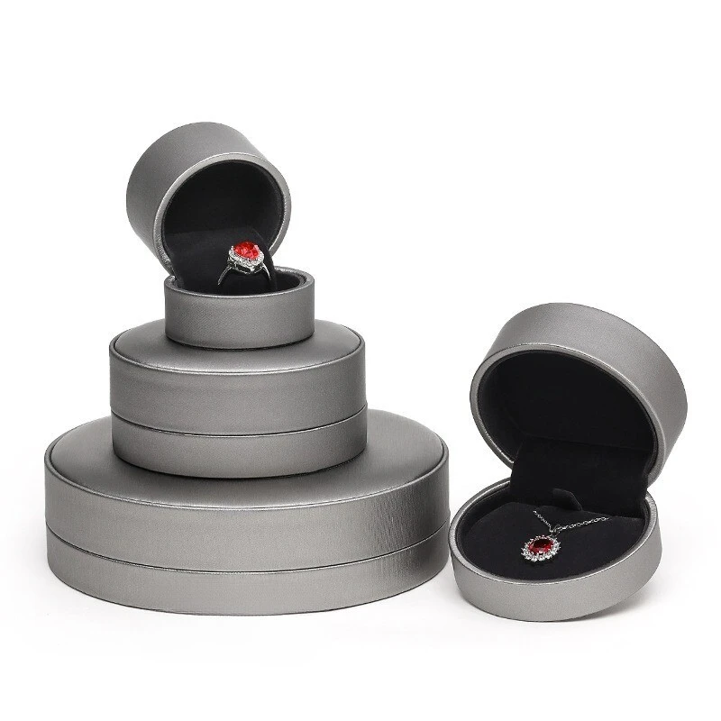 Halbrunde kreative Schmuckverpackungsbox aus PU-Leder – Anhängeretui, Ring, Schmuckschatulle, Halskette und Armbandbox 1