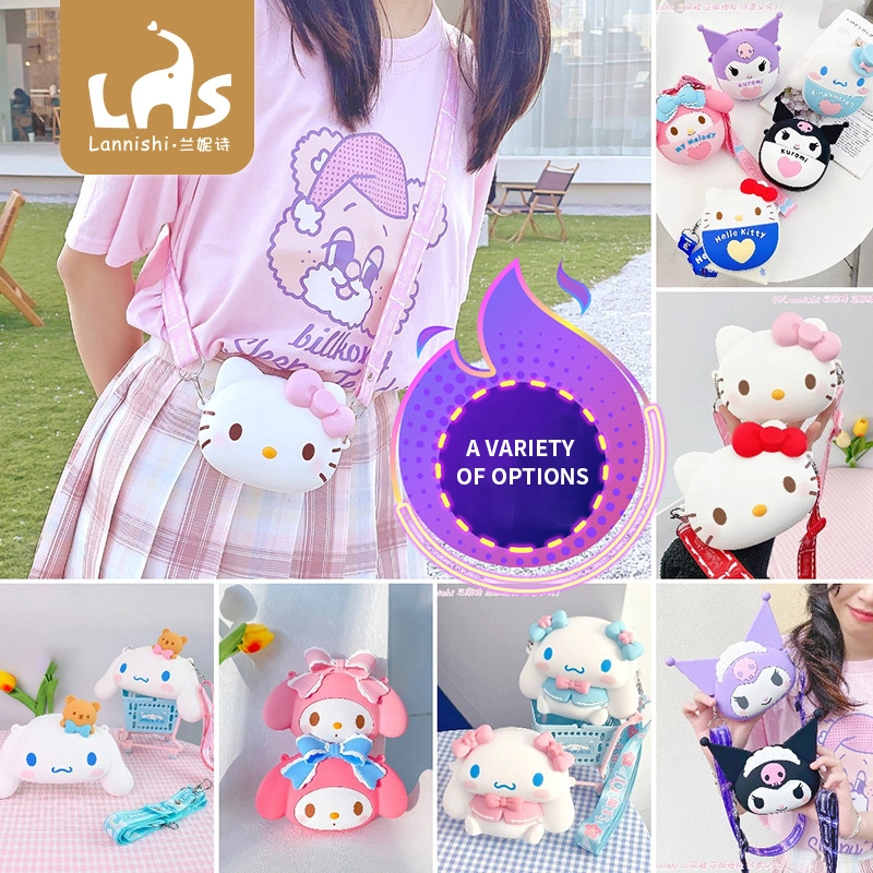 Sanrio Korean version of the silicone digital crossbody bag PVC shoulder bag storage bag silicone small gift 1