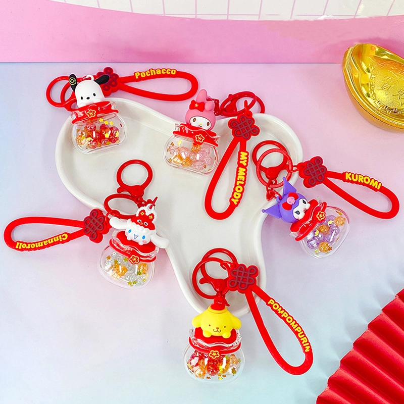 Sanrio Series Hand Rope Clasp Fortune Full Hand Rope Keychain Accessories PVC Pendant Silicone RANHONG 1