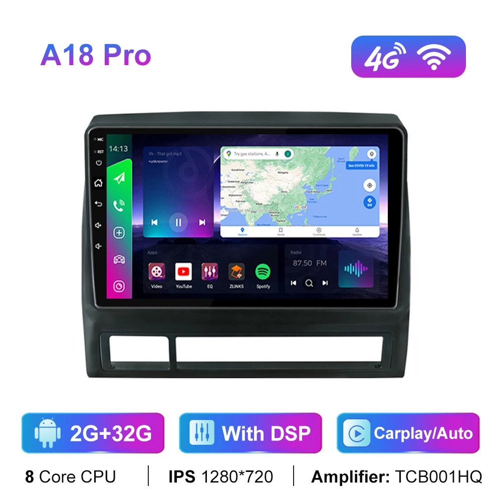 Jmance 9 pouces 1 + 16GB 2Din avec Fm Rds Dsp sans fil/filaire Carplay Android Auto autoradio Gps pour Toyota Tacoma 2005-2013 1