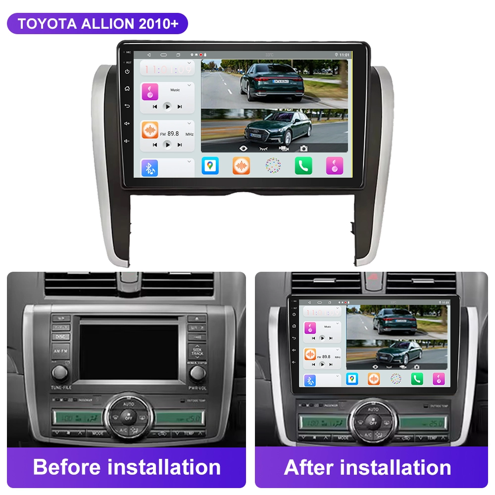 9-дюймовый 8-ядерный ОЗУ 2/4/6 ГБ ПЗУ 32/64/128 ГБ 4G Android Auto Carplay Автомобильное радио с двойной записывающей камерой для TOYOTA ALLION 2010+ 1