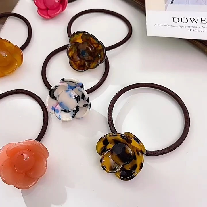 DOWELL 쥬얼리 아세트산 보드 한국어 버전 꽃 헤어 서클 백 스푼 타이 헤어 헤드 로프 볼 헤드 하이 말 꼬리 고무 밴드 1