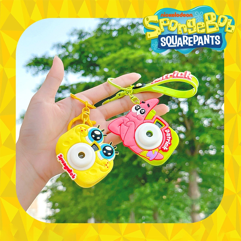 Projection small toys SpongeBob SquarePants cartoon authorised keychain pendant love photo series accessories RANHONG 1