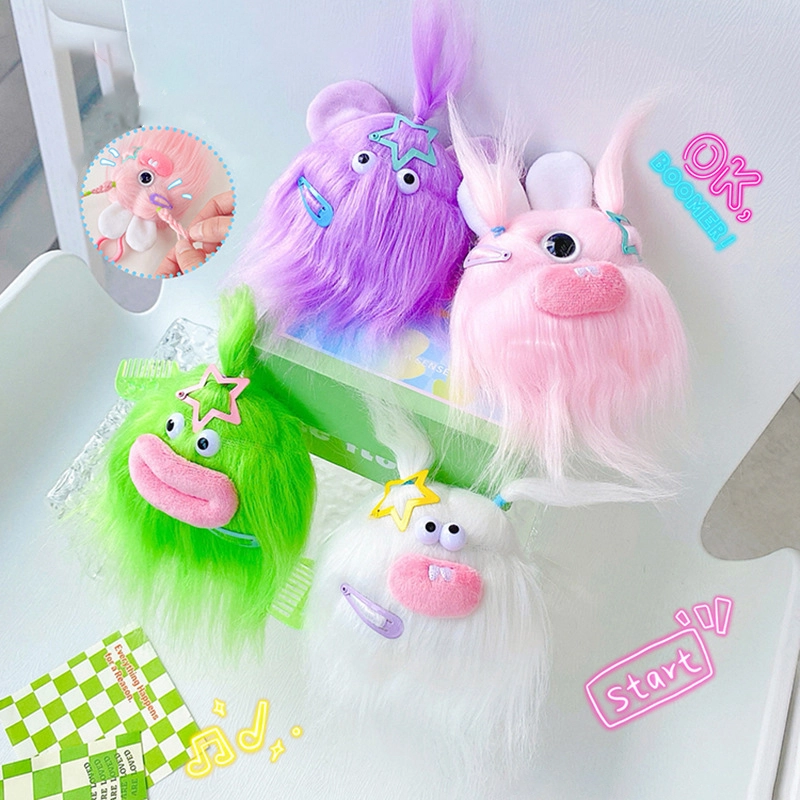 Bag pendant braid gentleman series fabric doll Mei Mei long hair monster accessories plush pendant RANHONG 1