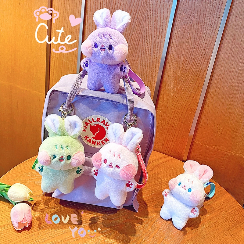 Bag charm spring and summer cute series fabric doll macaron rabbit rabbit keychain accessories RANHONG 1