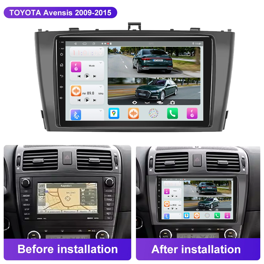 JYT 9 дюймов 8 ядер 4G Carplay Android Авто стерео 2 Din автомобильный мультимедийный плеер видео для Toyota Avensis 2009-2015 аксессуары для рамок 1