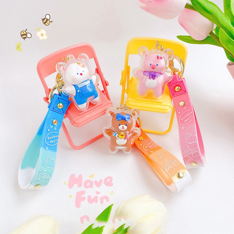 Silicone doll bag charm spring tour handbook series animal pie hand rope keychain accessories RANHONG 1