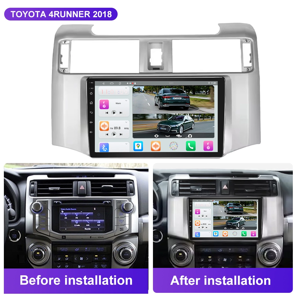 Jmance Android reproductor de dvd del coche 2 + 32GB 4 + 64GB 6 + 128GB 4G para Toyota 4Runner 2018 marco android estéreo navegación gps multimedia 1