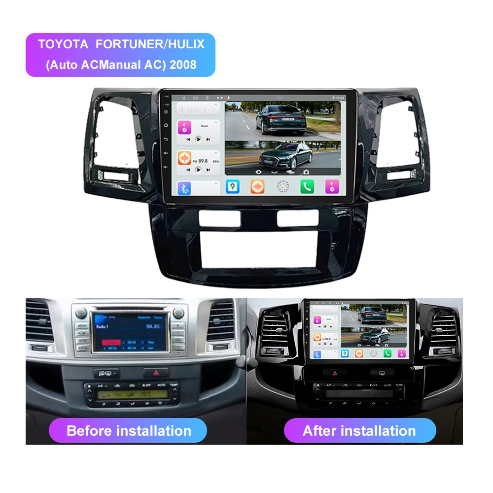 TOYOTA 2008 FORTUNER/HULIX 9 এর জন্য JYT ফ্যাক্টরি সরাসরি বিক্রয় 8 কোর কারপ্লে স্পেশাল কার রেডিও ফ্রেম কার ডিভিডি প্লেয়ার 1
