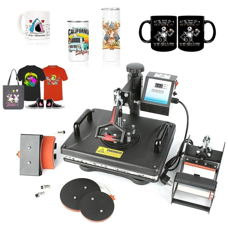 WILLDONE 5-in-1-Kombinations-Multifunktions-Sublimations-Heißpressmaschine, digital, Transferpresse für Tassen, T-Shirts, Hüte 1
