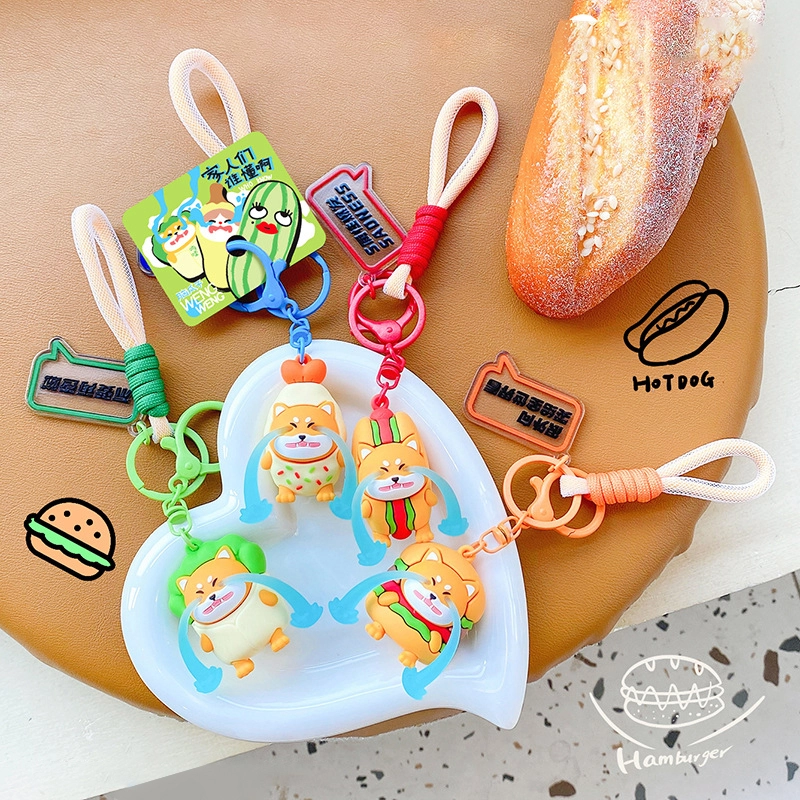 Families who understand ah series of crying dog keychain accessories PVC hand leash pendant wholesale RANHONG 1