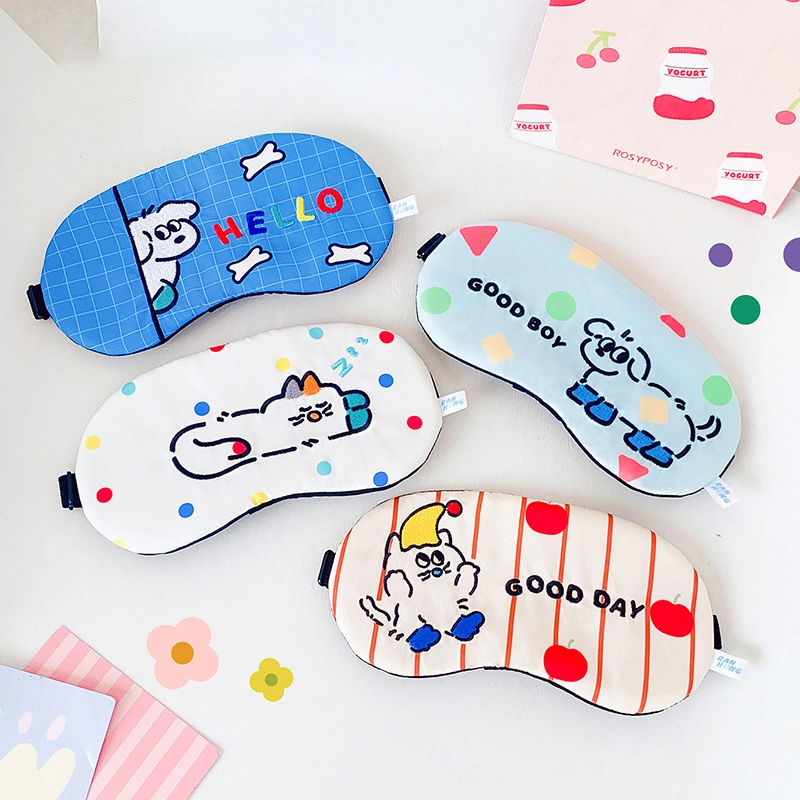 Cartoon cute ice bag eye mask students sleep breathable blackout eye protection wholesale home cute pet RANHONG 1