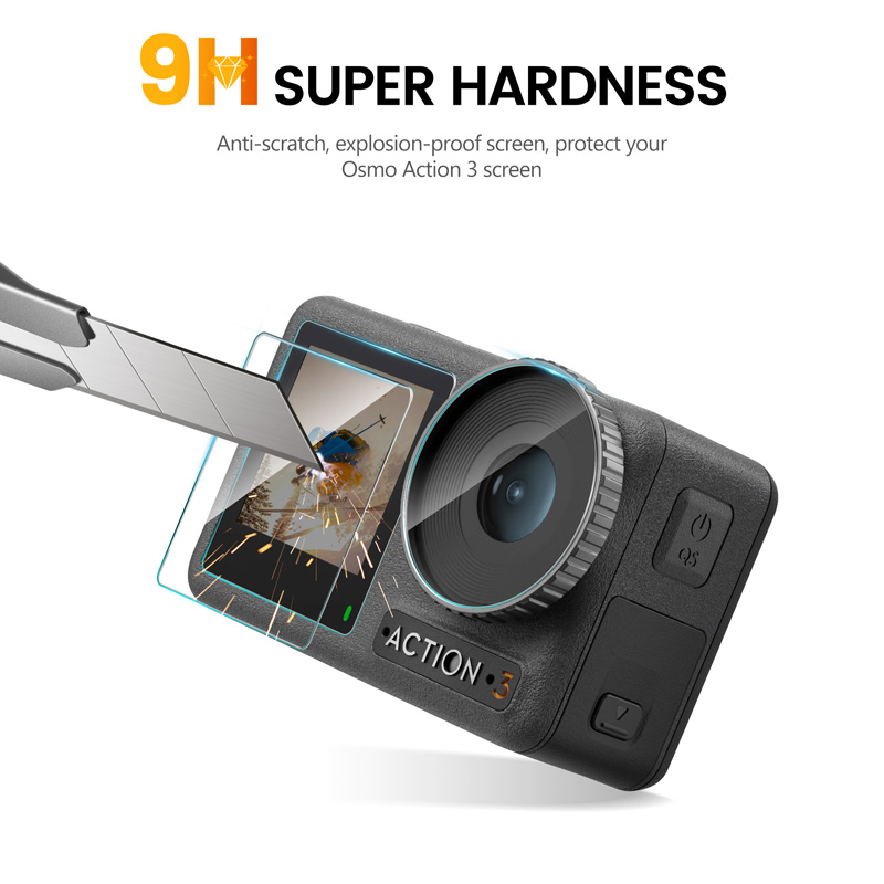 Película de vidrio templado STARTRC para DJI Action 3 （2 juegos） 4