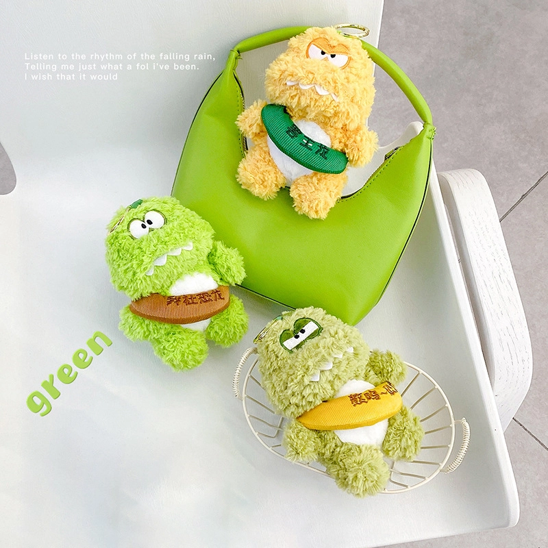 Naughty Little Dinosaur Fabric Doll Buckle Working Dragon Keychain Accessory Bag Velvet Bag Pendant RANHONG 1
