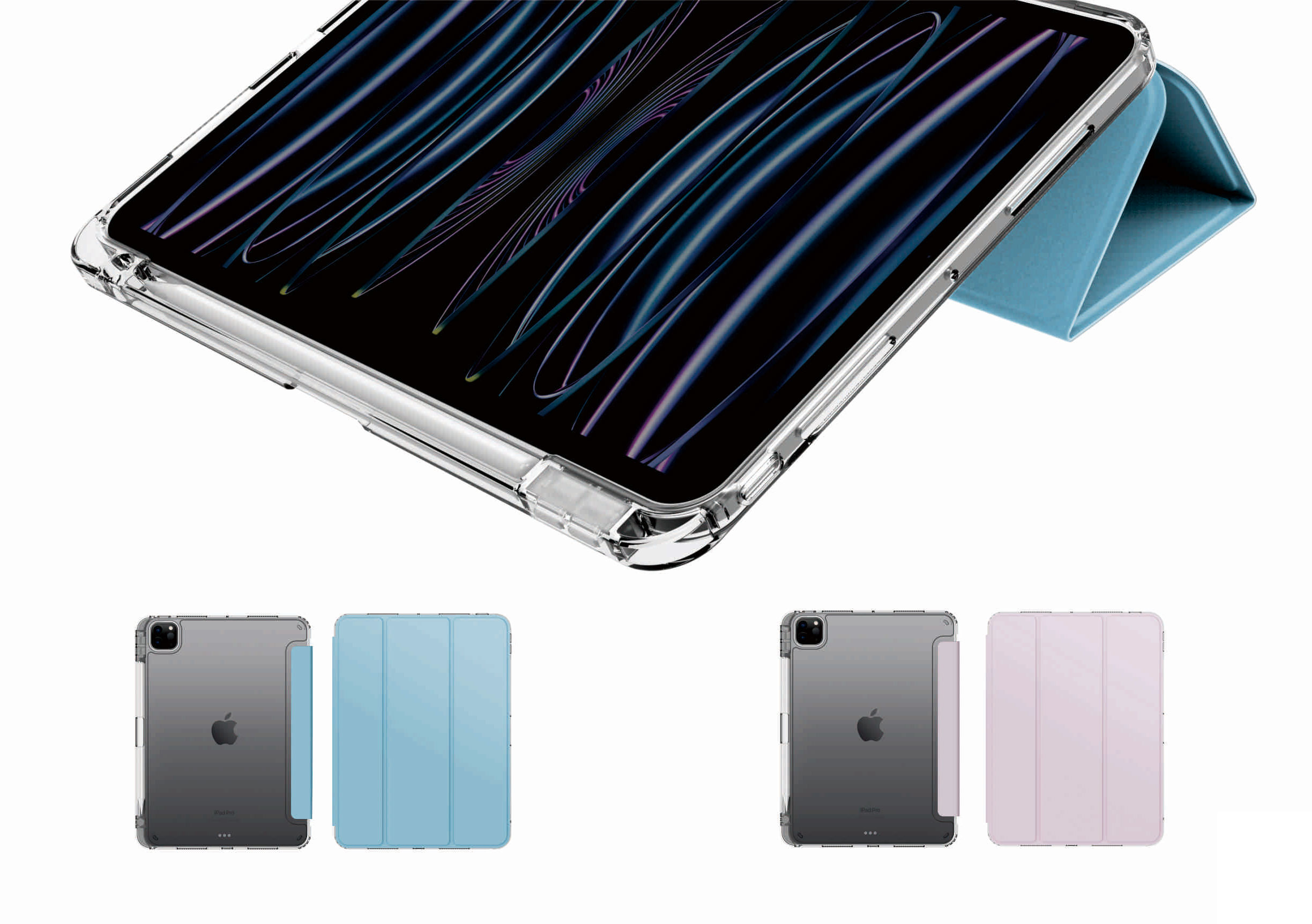 Étui Premium pour nouvel iPad 2024, étui Transparent anti-rayures avec coin de rebond pour iPad Air 11 13 6/5 iPad pro 11, housse en cuir 2