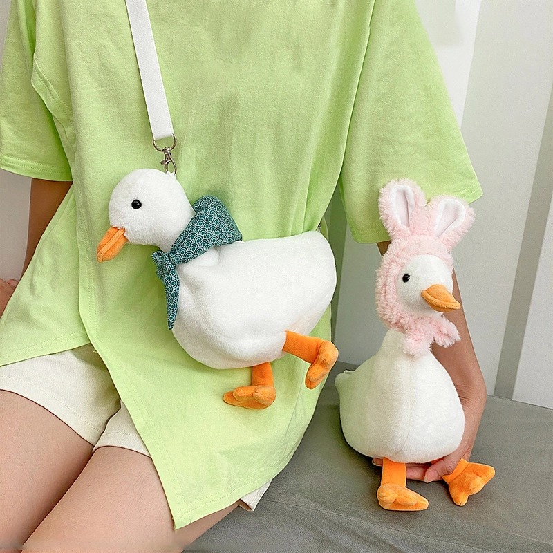 Small Gift Children's Crossbody Bag Cute Plush Shoulder Storage Bag Cute Turned Duck Crossbody Bag RANHONG 1