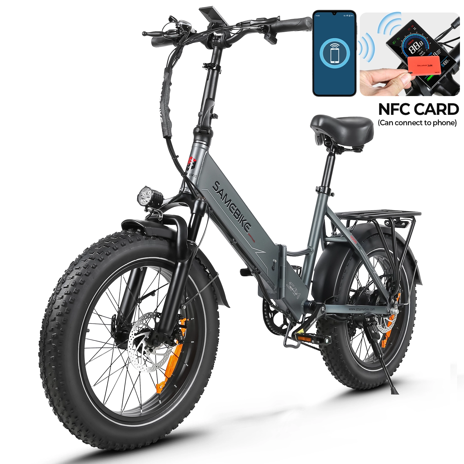 SAMEBIKE LOTDM200-II faltbares 20-Zoll-Elektrofahrrad mit NFC-Karte 1
