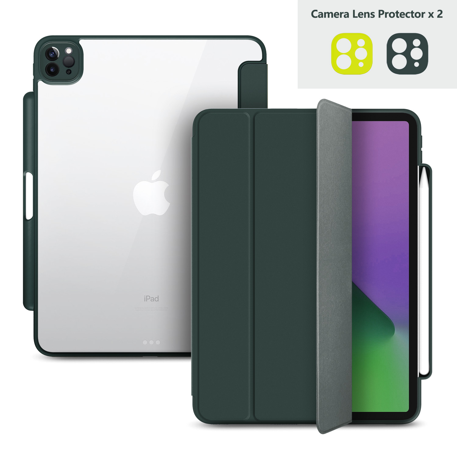 BSCI Factory Auto Sleep Wake Magnetic PU Leather Stand Smart case cover Pencil Holder For iPad Pro 11 for iPad Air 5 2024 3