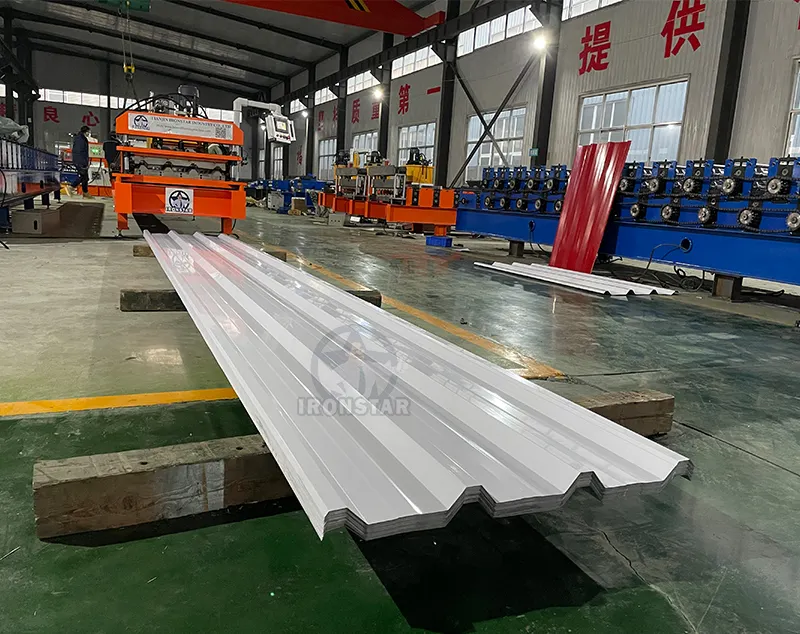 High Qualitytrapezoidal Sheet Roll Forming Machine for Building 40 40 Feet 3