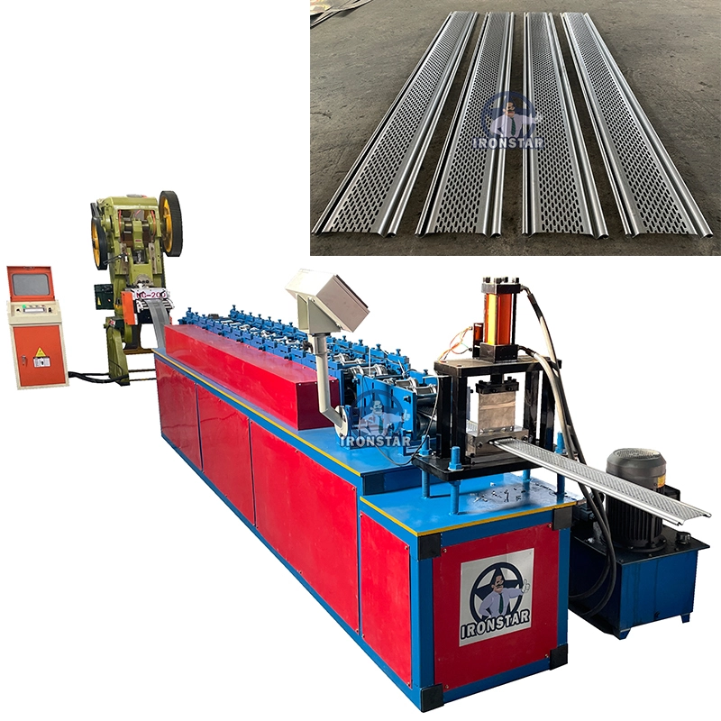 IRONSTAR 150mm punching hole rolling shutter door roll forming machine in Colombia 1