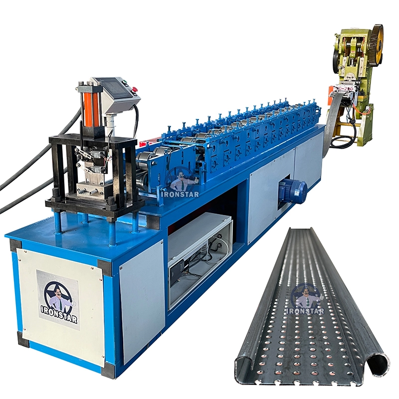 IRONSTAR perforated flat rolling shutter door roll forming machine in Colombia 1