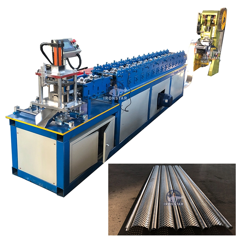 IRONSTAR 80mm hole punching rolling shutter door roll forming machine made in china 1
