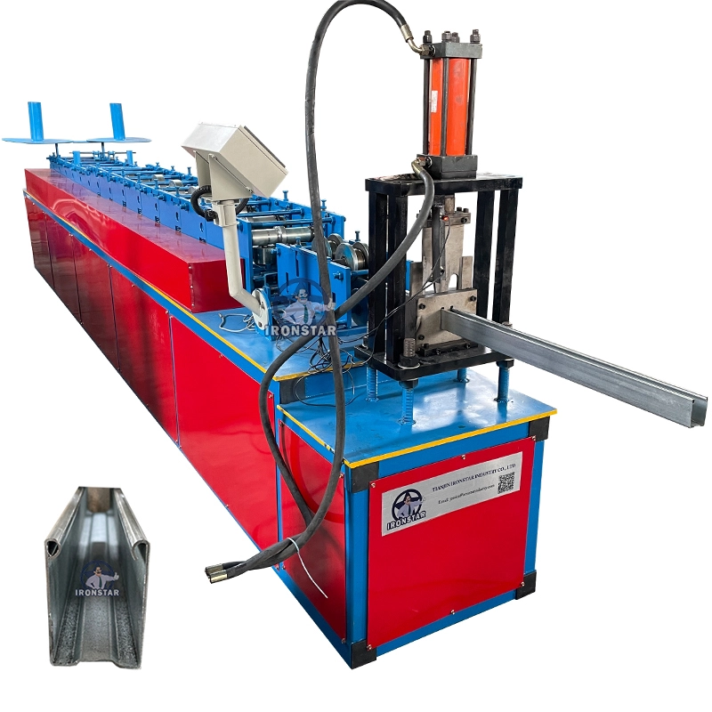 IRONSTAR shutter door u guaid rail roll forming machine for Cambodia 1