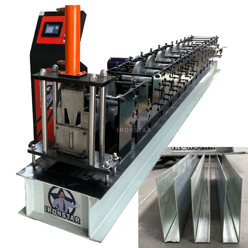 IRONSTAR shutter door u guaid rail roll forming machine in Brazil 1