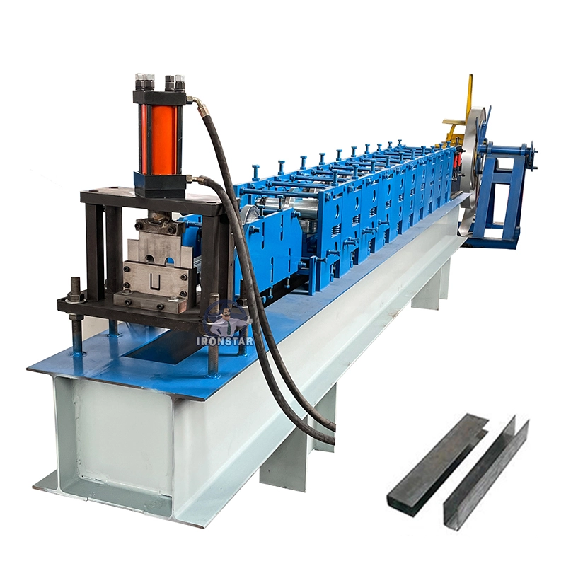 IRONSTAR Roller shutter door u guide rail roll forming machine for israel 1
