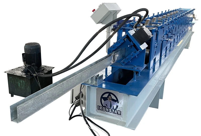 IRONSTAR  shutter door sliding guide roll forming machine in Mexico 1