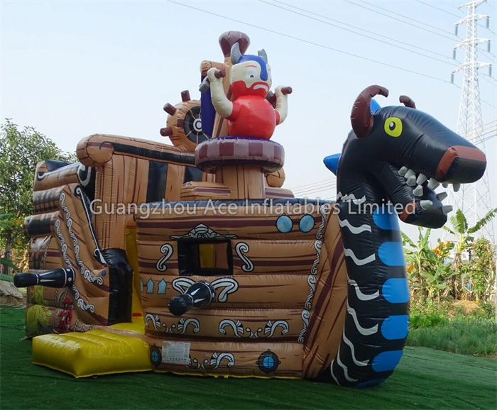 Pirate Ship Inflatable Bounce House with Slide - Fun for Kids' Parties! 1