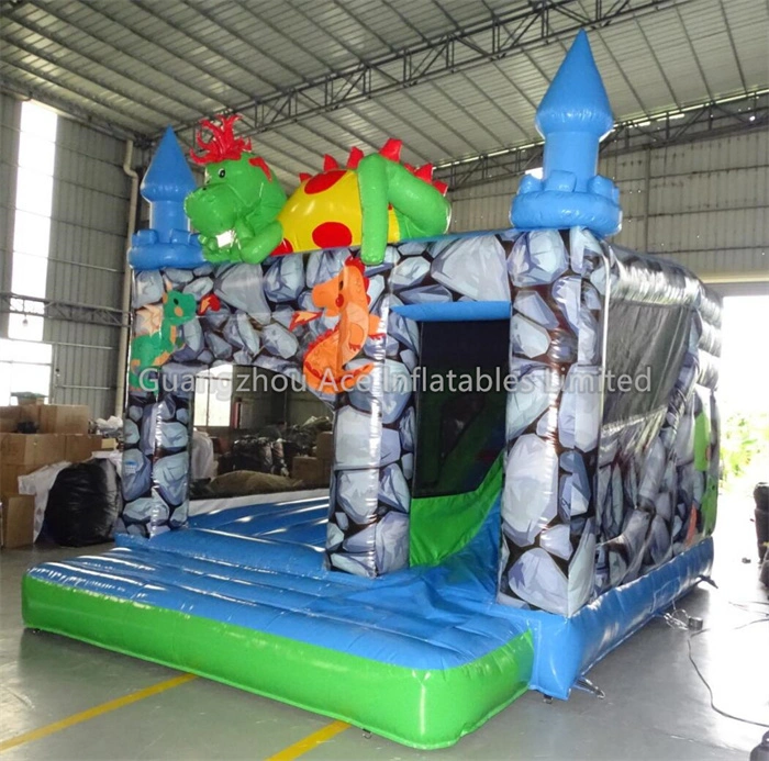 Dinosaur Inflatable Bounce House Bouncy Castle Combo with Slide for Kids 1