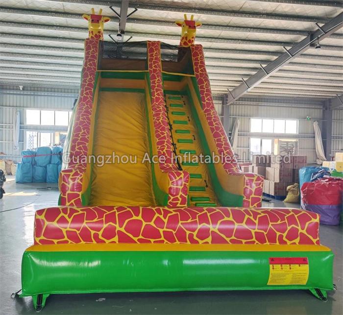 Tobogán seco inflable animal jirafa para niños 1