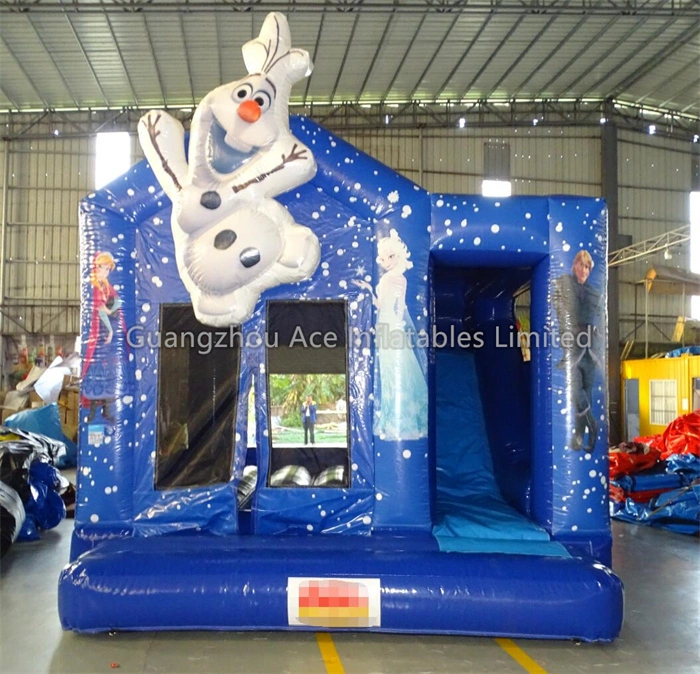 Aufblasbare Combo-Rutsche zum Thema „Die Eiskönigin“, kommerzielle Outdoor-Hüpfburg für Kinder 1