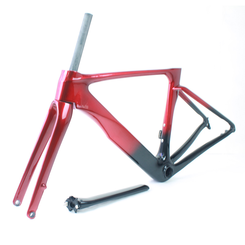 Carbon fiber road aero frame rim and disc brake frame fully hidden inner routing 2