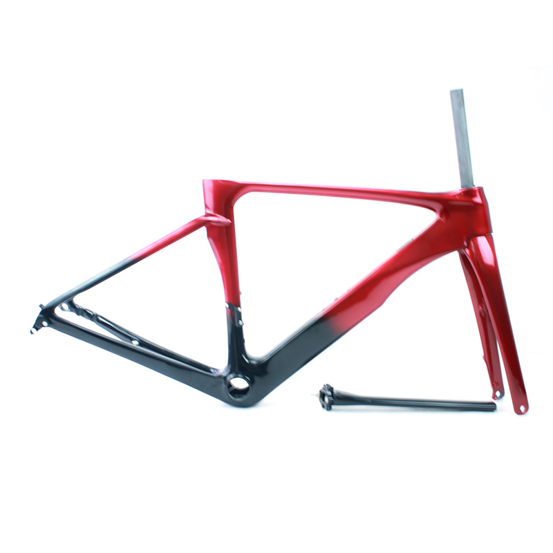 Carbon fiber road aero frame rim and disc brake frame fully hidden inner routing 1
