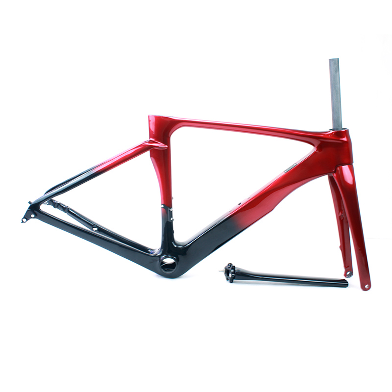 Carbon fiber road aero frame rim and disc brake frame fully hidden inner routing 3