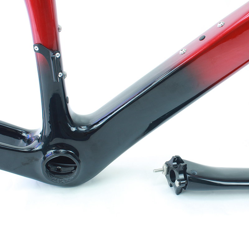 Carbon fiber road aero frame rim and disc brake frame fully hidden inner routing 5