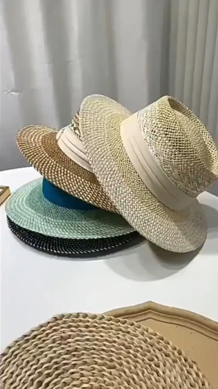 Sun Protect Woven Straw Hat-2025 New Style for Summer Seaside Vacations 1