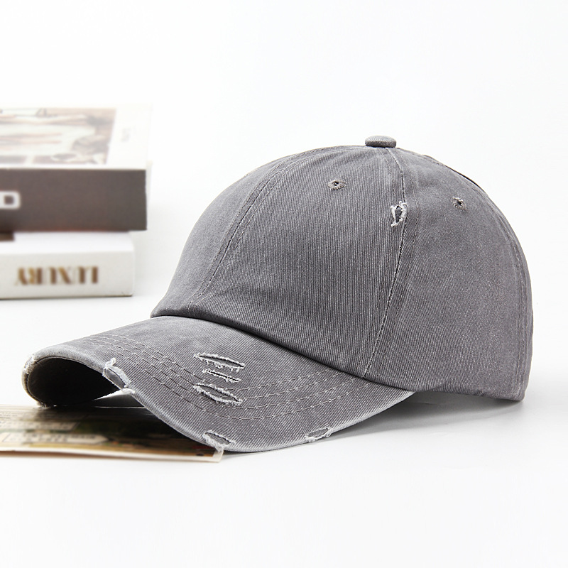 Personalisierte Pferdeschwanz -Baseballkappe - 2025 Neu gewaschene und abgenutzte Pure Cotton Denim Sun Hut 3