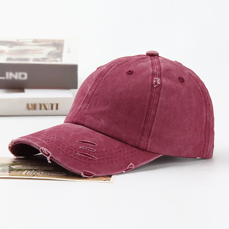 Personalisierte Pferdeschwanz -Baseballkappe - 2025 Neu gewaschene und abgenutzte Pure Cotton Denim Sun Hut 2
