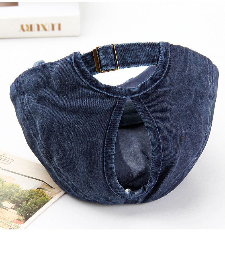 Personalisierte Pferdeschwanz -Baseballkappe - 2025 Neu gewaschene und abgenutzte Pure Cotton Denim Sun Hut 4