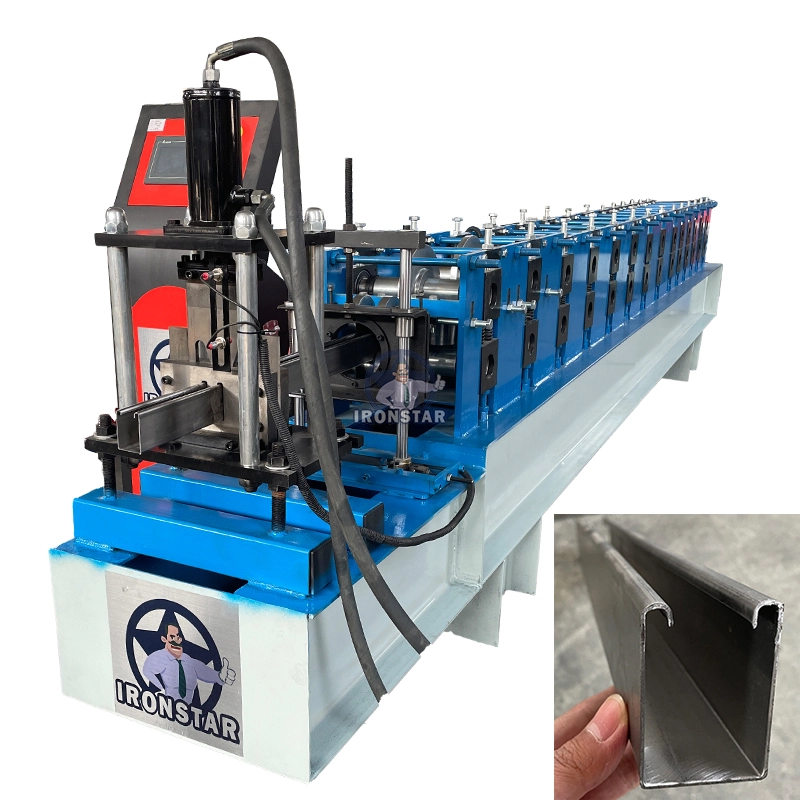 IRONSTAR Roller shutter door guide rail track roll forming machine for America 1