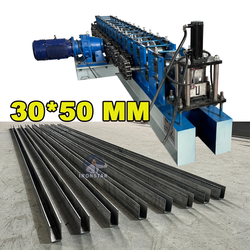 IRONSTAR shutter door sliding u guide rail roll forming machine in Nicaragua 1
