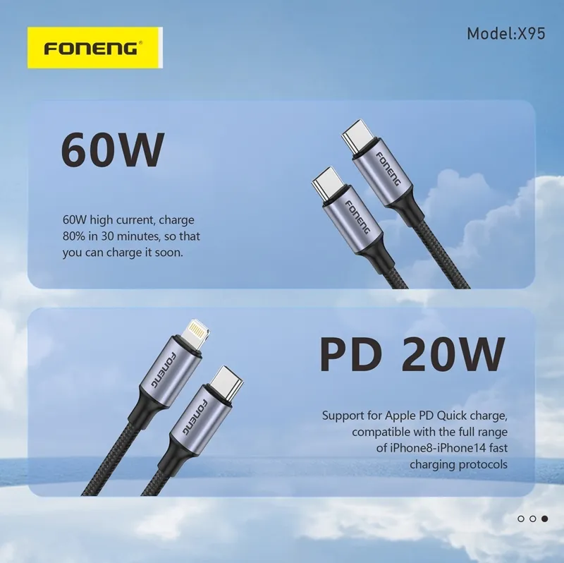 Data Cable Type C Fast Charging FONENG X95Supply 8