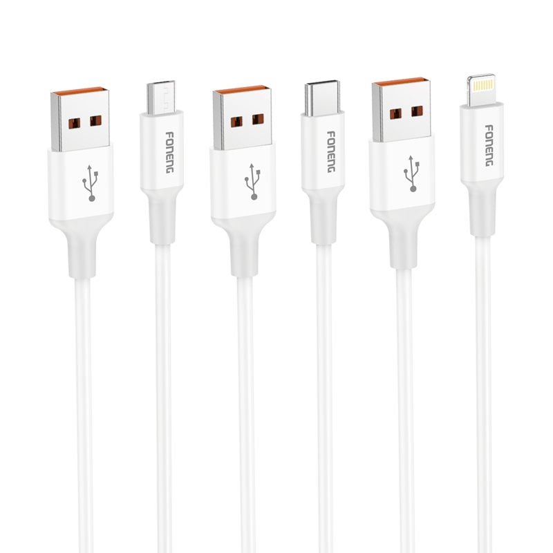 FONENG TPE 1.2M 60W PD27W Cabo de dados de carregamento rápido X106 1