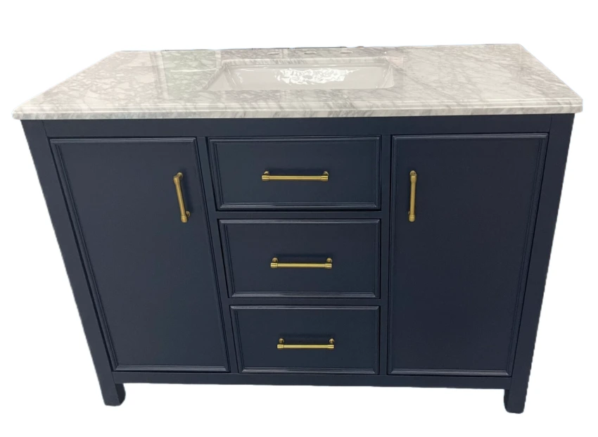 Solid Wood + MDF Floor Mounted Vanity Cabinet Bathroom bastin Vanity 46.5 inch With Under Single Sink 1