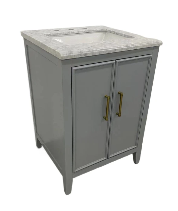 Solid Wood + MDF Modern bathroom basin vanity 24 inch with Single Under Sink 1